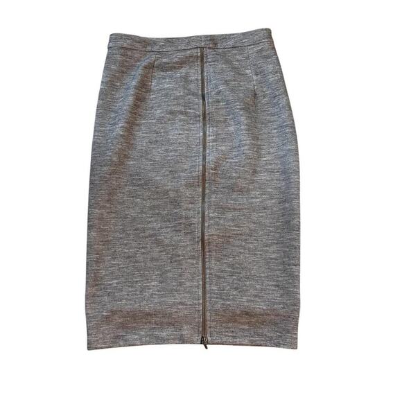 Halogen Heather Grey Midi Pencil Skirt Back Zipper Details Stretchy - Picture 2 of 7